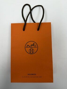 Hermes Empty Shopping Gift Bag Orange 8.5" X 6" X 3"